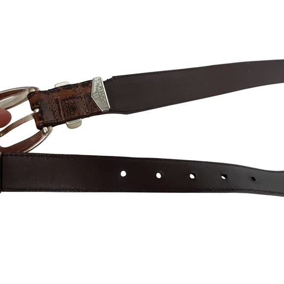 Footjoy Men's 69645 Contoured Brown Embossed Leather Belt Size 38 Golf Casual - Picture 7 of 13